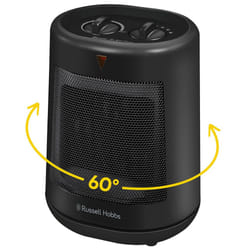 Russell Hobbs 2000W/2KW Electric Heater in Black PTC Ceramic Space Heater, Portable Oscillating 2 Heat Settings Overheat Protection, Adjustable