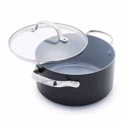 GreenPan Valencia Pro Hard Anodised Healthy Ceramic Non-Stick 20 cm / 3 Litre Stock Pot with Lid, PFAS-Free, Induction, Oven ...
