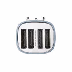 Haden Highclere Blue Toaster 4 Slice - Adjustable Browning Control - Removable Crumb Trays - Easy To Clean 4 Slice Toaster - Cord Storage - Stainless
