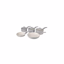 Swan SWPS5020GRN Retro 5 Piece Aluminium Pan Set with Glass Lid, Non-Stick Ceramic Coating, Grey