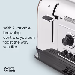 Morphy Richards Venture Red 4 Slice Toaster - Defrost Setting - High Lift Feature - 240133
