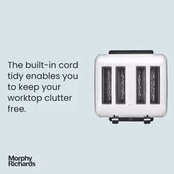 Morphy Richards Venture Brushed 4 Slice Toaster - Brushed Stainless Steel - Defrost Setting - High Lift Feature - 240130
