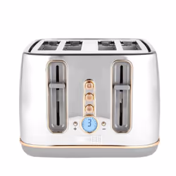 Haden Dorchester Chrome Toaster 4 Slice - Digital Browning Controls - Modern LCD Display - Cancel/Defrost/Reheat Settings - 1 ...