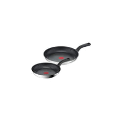 Tefal Comfort Max 24/28cm Stainless Steel Frying Pan Set ? Durable Non-Stick Pan with Thermo-Spot Heat Indicator, Induction Compatible Base,