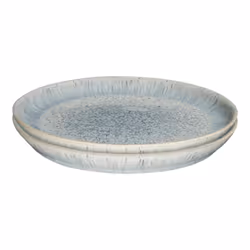 Denby - Halo Speckle Dinner Plates Set of 2 - Grey, Neutral Patterned Coupe Dishwasher Microwave Safe Crockery 26cm - Glazed ...
