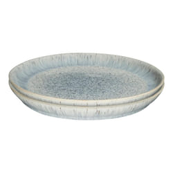 Denby - Halo Speckle Dinner Plates Set of 2 - Grey, Neutral Patterned Coupe Dishwasher Microwave Safe Crockery 26cm - Glazed Ceramic Stoneware