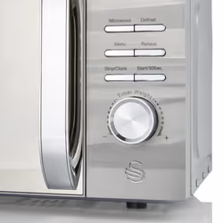 Swan SM22038LGRN Symphony 20L Microwave with Glass Turntable, 5 Power levels & Defrost Setting, 700W, Grey