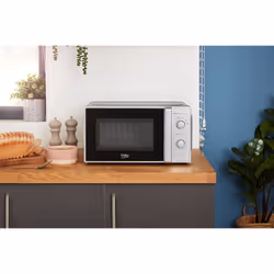Beko MOC20100SFB Solo Microwave, Includes Auto-Defrost and 30 min Mechanical Timer, Silver Design, 20 L Capacity, 700 W Power