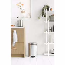 Brabantia 113987 Pedal Bin newIcon with Plastic Inner Bucket, 20 Litre - Brilliant Steel