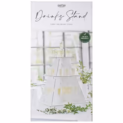 Ginger Ray 3 Tier Drinks Stand Decoration for Weddings, Hen Parties, White