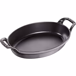 STAUB 40509-562-0 Oval Roasting Dish, 24 cm, Graphite Grey