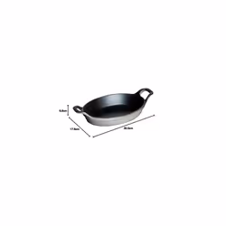STAUB 40509-562-0 Oval Roasting Dish, 24 cm, Graphite Grey