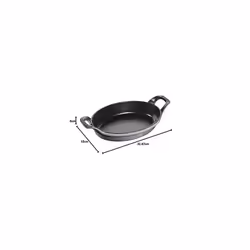 STAUB Oval Roasting Dish, 21 cm, Graphite Grey