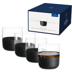 Villeroy & Boch - Manufacture Rock Shot Glass Set/Shot Glass, Set of 4, Crystal Glass with matt Black Base, Capacity 40 ml
