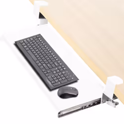 VIVO Clamp-on Computer Keyboard and Mouse Under Desk Mount Slider Tray, 69cm (84 Including Clamps) x 28cm Pull Out Platform D ...