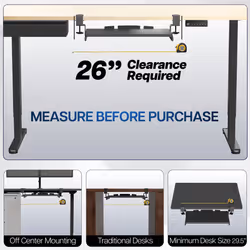 VIVO Small Keyboard Tray Under Desk Pull Out with Extra Sturdy C Clamp Mount System, 20 (26 Including Clamps) x 11 inch Slide-Out Platform Computer