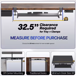 VIVO Large Keyboard Tray Under Desk Pull Out with Extra Sturdy C Clamp Mount System, 69 (84 Including Clamps) x 28 cm Slide-Out Platform Computer