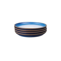 Denby - Blue Haze Coupe Small Plates Set of 4 - Dishwasher Microwave Safe Crockery - Side Plates - Ceramic Stoneware Tableware Plates