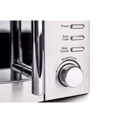 Haden 20L Digital Stainless Steel Microwave Oven - 800W, Compact Microwave, 5 Power Levels, Auto Defrost & Child Lock, Easy Clean Interior - 24.5cm