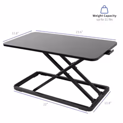 VIVO Single Top 24 inch Scissors Lift Keyboard and Mouse Riser, Height Adjustable Laptop Desk, For Ergonomic Sit Stand Workstations, Black, DESK-V024A