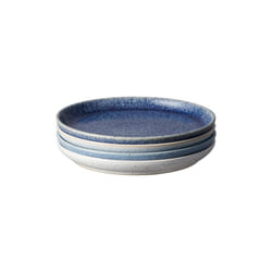 Denby - Studio Blue Small Plates Set of 2 - Dishwasher Microwave Safe Crockery 18.5cm - Blue, White Ceramic Stoneware Tableware Side Plates - Chip &
