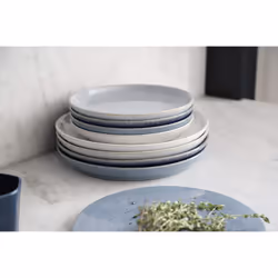 Denby - Studio Blue Small Plates Set of 2 - Dishwasher Microwave Safe Crockery 18.5cm - Blue, White Ceramic Stoneware Tableware Side Plates - Chip &