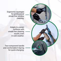Unger ErgoTec NINJA 2-in-1 Advanced Window Cleaning Kit Starter Set, Indoor & Outdoor Professional Window Cleaning Equipment - Window Squeegee &