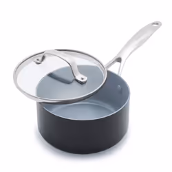 GreenPan Valencia Pro Hard Anodised Healthy Ceramic Non-Stick 16 cm / 1.4 Litre Saucepan with Lid, PFAS-Free, Induction, Oven ...