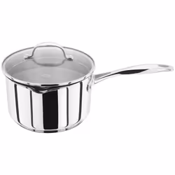 Stellar Profile Stainless Steel Draining Saucepan with Lid 20cm 3.25L Induction Ready, Oven Safe, Dishwasher