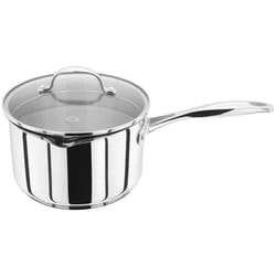 Stellar Profile Stainless Steel Draining Saucepan with Lid 20cm 3.25L Induction Ready, Oven Safe, Dishwasher