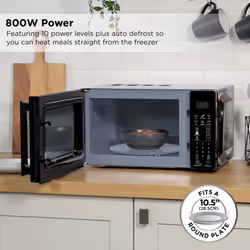 Russell Hobbs RHMT2004B 20 L 800 W Touch Control Digital Solo Microwave in Black with 10 Power Levels, 6 Auto Cook Menus, Defrost Control, Clock and