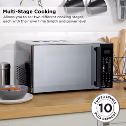 Russell Hobbs RHMT2004B 20 L 800 W Touch Control Digital Solo Microwave in Black with 10 Power Levels, 6 Auto Cook Menus, Defrost Control, Clock and