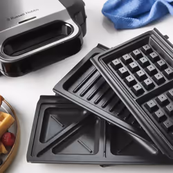 Russell Hobbs Sandwich Maker 3 in 1 Creations (Waffle maker, panini press or grill, 3 removable plates with non-stick coating, dishwashersafe parts,