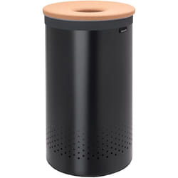 Brabantia - Laundry Bin - Cork Lid - Portable Laundry Bag Inside - Quick-drop Opening - Basket with Ventilation Holes - Non-Scratching Bottom -