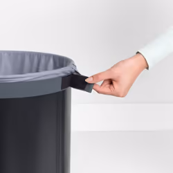 Brabantia - Laundry Bin - Cork Lid - Portable Laundry Bag Inside - Quick-drop Opening - Basket with Ventilation Holes - Non-Scratching Bottom -