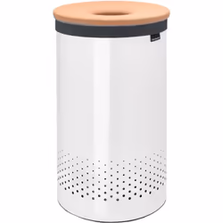 Brabantia - Laundry Bin - Cork Lid - Portable Laundry Bag Inside - Quick-drop Opening - Basket with Ventilation Holes - Non-S ...