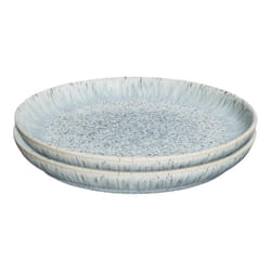 Denby - Halo Speckle Medium Plates Set of 2 - Grey, Neutral Patterned Coupe Dishwasher Microwave Safe Crockery 21cm - Glazed Ceramic Stoneware