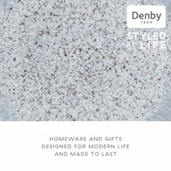 Denby - Halo Speckle Medium Plates Set of 2 - Grey, Neutral Patterned Coupe Dishwasher Microwave Safe Crockery 21cm - Glazed Ceramic Stoneware