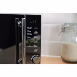 Russell Hobbs RHM2017 20L 800W Silver Digital Microwave, Child Safety Lock, Automatic Defrost, 5 Autocook Menus, Clock and Timer, Easy Clean