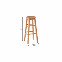 Premier Housewares Bar Stool/Tall/Breakfast Bar Stool/Wooden Stool/Traditional/Kitchen Stool/Wooden Bar Stools/with Footrest/Natural ? Height 74cm