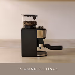 Dualit Burr Coffee Grinder - 35 Grind Settings - Adjustable Portion Control - Removable Stainless Steel Conical Burrs - Easy Cleaning - Safety