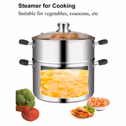 VENTION Steamer Cooking 22cm, Food Steamer Stainless Steel, Induction Steamer Saucepan, 3.6 l