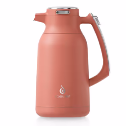 IDEUS Vacuum Insulated Coffee Carafe, 68 oz (2 Liters) Stainless Steel Milk Jug Thermal Tea Pot Hot & Cold Water Beverage Dis ...