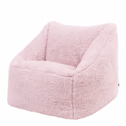 icon Kids Teddy Fleece Bean Bag Chair, Pink, Fluffy Kids Bean Bag Armchair with Filling Included for Girls and Boys, Children ...