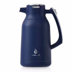 IDEUS Vacuum Insulated Coffee Carafe, 68 oz (2 Liters) Stainless Steel Milk Jug Thermal Tea Pot Hot & Cold Water Beverage Dis ...
