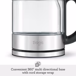 Sage - The Compact Kettle Pure - Quiet and Cordless Electric Kettle - Fast Boil, Brushed Stainless Steel