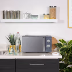 Russell Hobbs Honeycomb RHMM715G 17 Litre 700W Grey Solo Manual Microwave with 5 Power Levels, Integrated Timer and Defrost Function