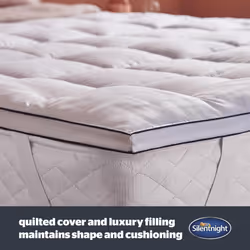 Silentnight Hotel Collection Mattress Topper Double Bed - Luxury Soft Silky Comfortable 5cm Thick Deep Mattress Protector Pad Cover with Deep Fit