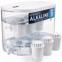 pH Recharge 3F Alkaline Countertop Water Filter Dispenser - 3.3 Gallons Water Jug Dispenser - Removes Fluoride Chlorine & Imp ...