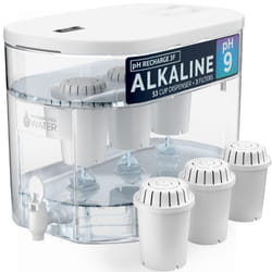 pH Recharge 3F Alkaline Countertop Water Filter Dispenser - 3.3 Gallons Water Jug Dispenser - Removes Fluoride Chlorine & Impurities - Improves Water